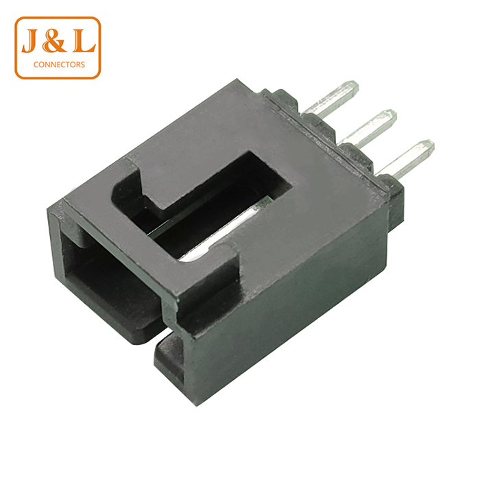 2.54mm間距連接器2.54-4A帶鎖直針黑色帶扣針座耐溫環保
